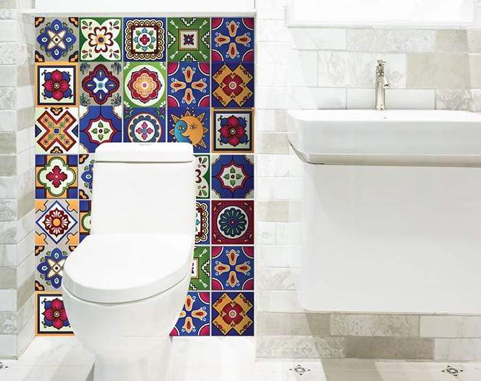 8" x 8" Mediterra Celestial Mosaic Peel and Stick Removable Tiles - Homeroots - Flyclothing LLC