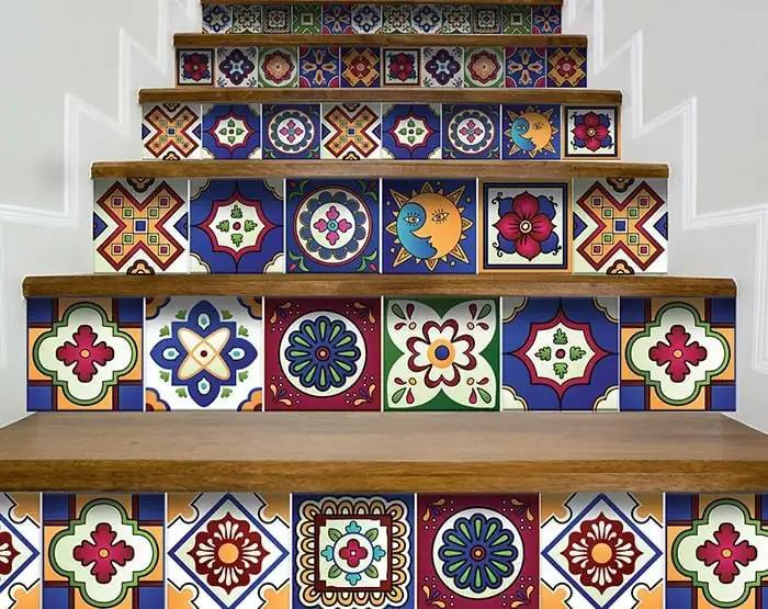 8" x 8" Mediterra Celestial Mosaic Peel and Stick Removable Tiles - Homeroots - Flyclothing LLC