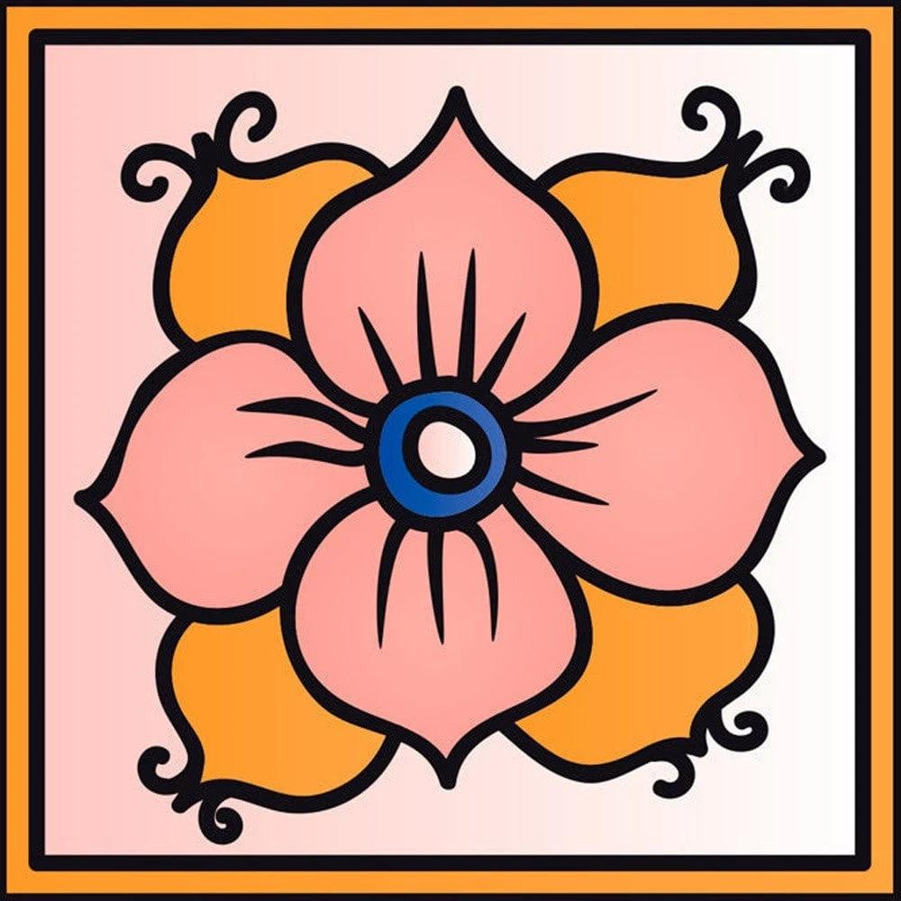 8" x 8" Blue Gold and Blush Mosaic Peel and Stick Removable Tiles - Homeroots - Flyclothing LLC