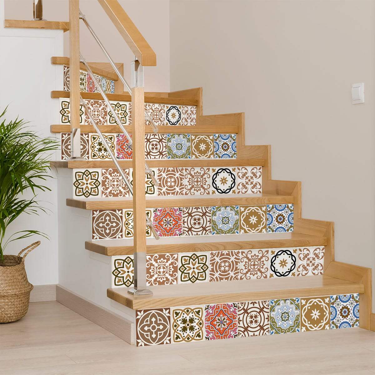 4" x 4" Snickerdoodle Mosaic Pop Peel and Stick Removable Tiles - Homeroots - Flyclothing LLC