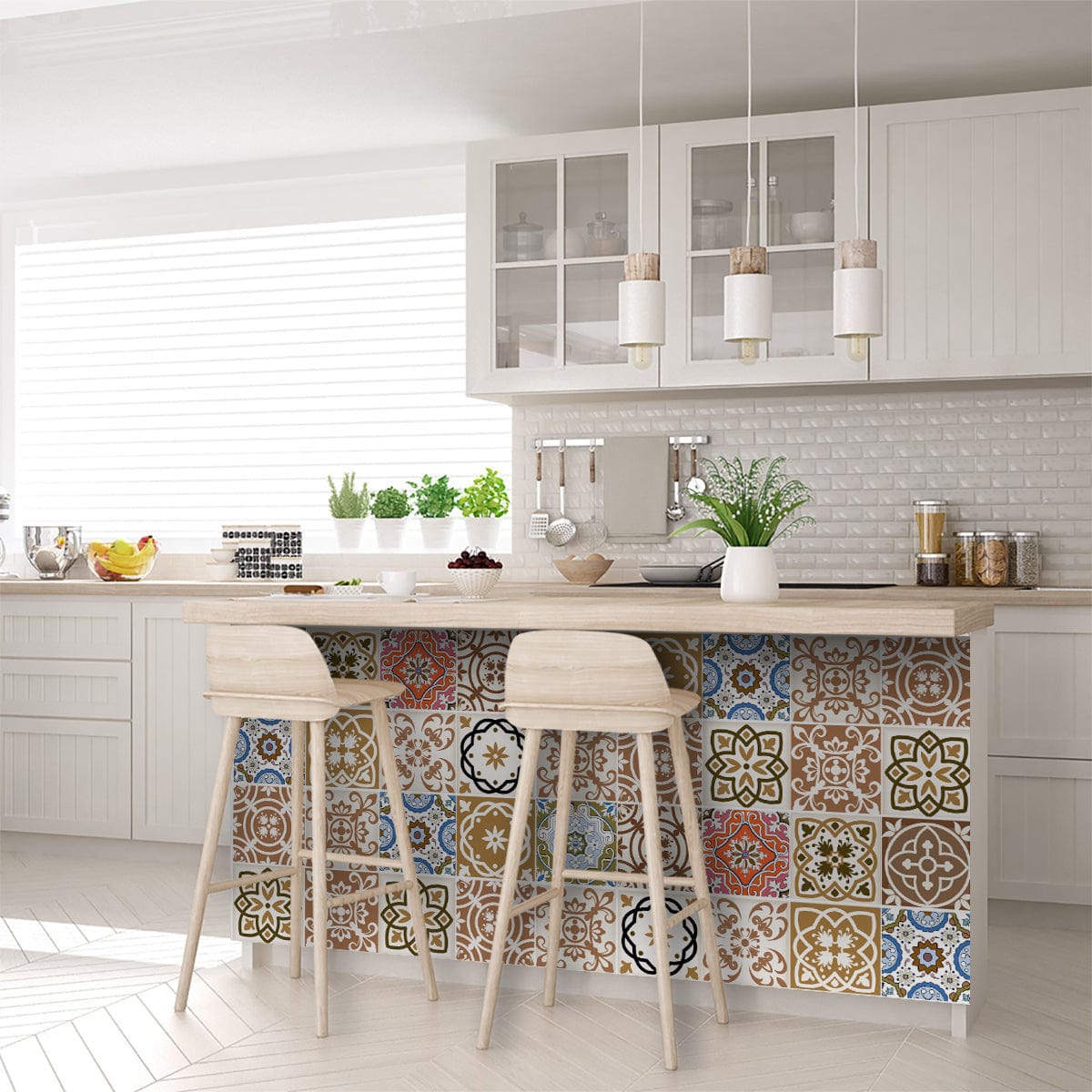 4" x 4" Snickerdoodle Mosaic Pop Peel and Stick Removable Tiles - Homeroots - Flyclothing LLC
