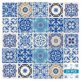 8" x 8" Blue and Aqua Pop Mosaic Peel and Stick Removable Tiles - Homeroots - Flyclothing LLC