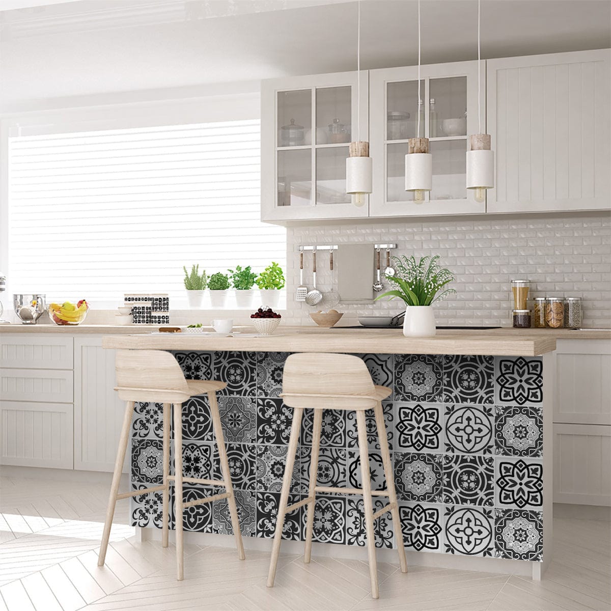 4" x 4" Shades of Grey Mosaic Peel and Stick Removable Tiles - Homeroots