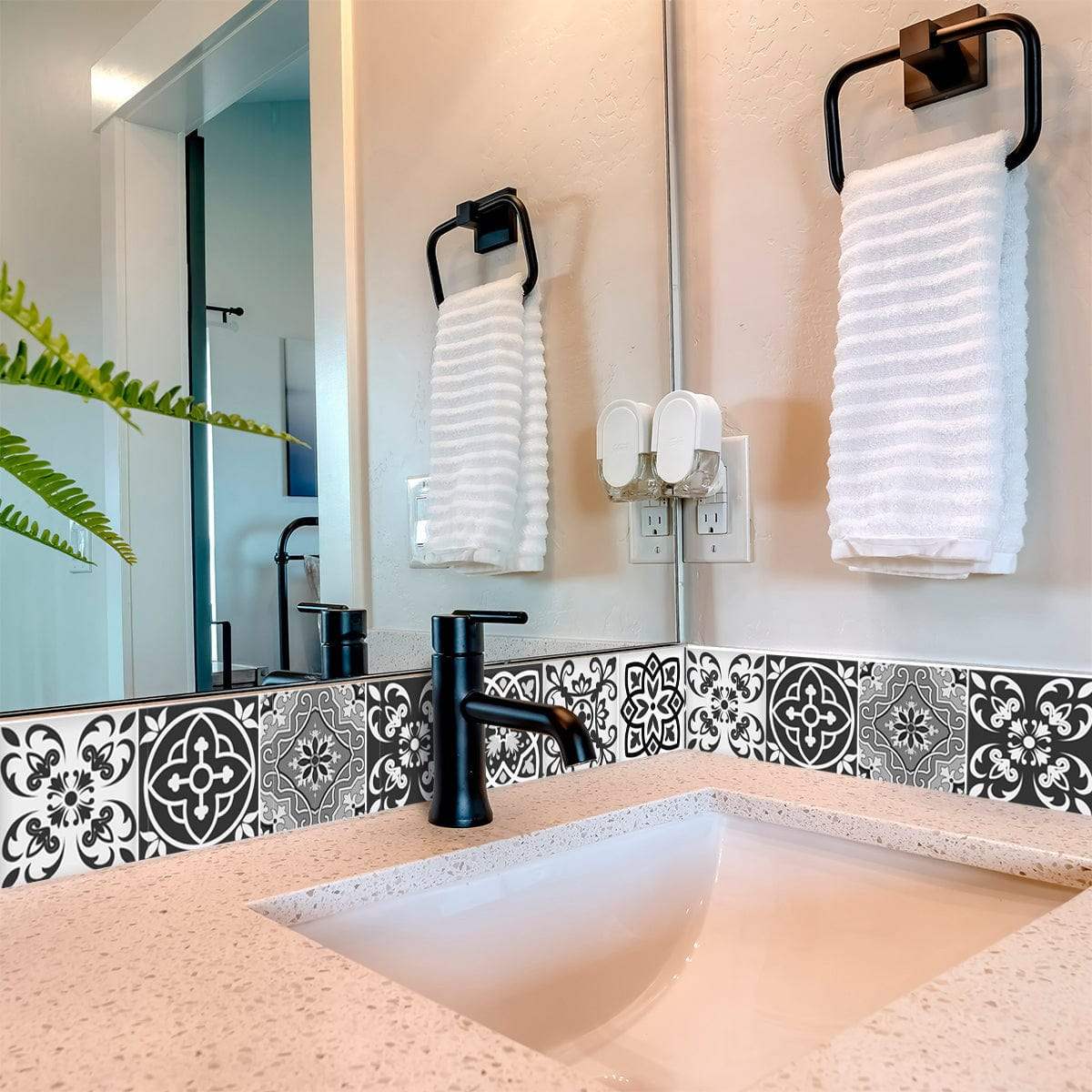 5" x 5" Shades of Grey Mosaic Peel and Stick Removable Tiles - Homeroots - Flyclothing LLC