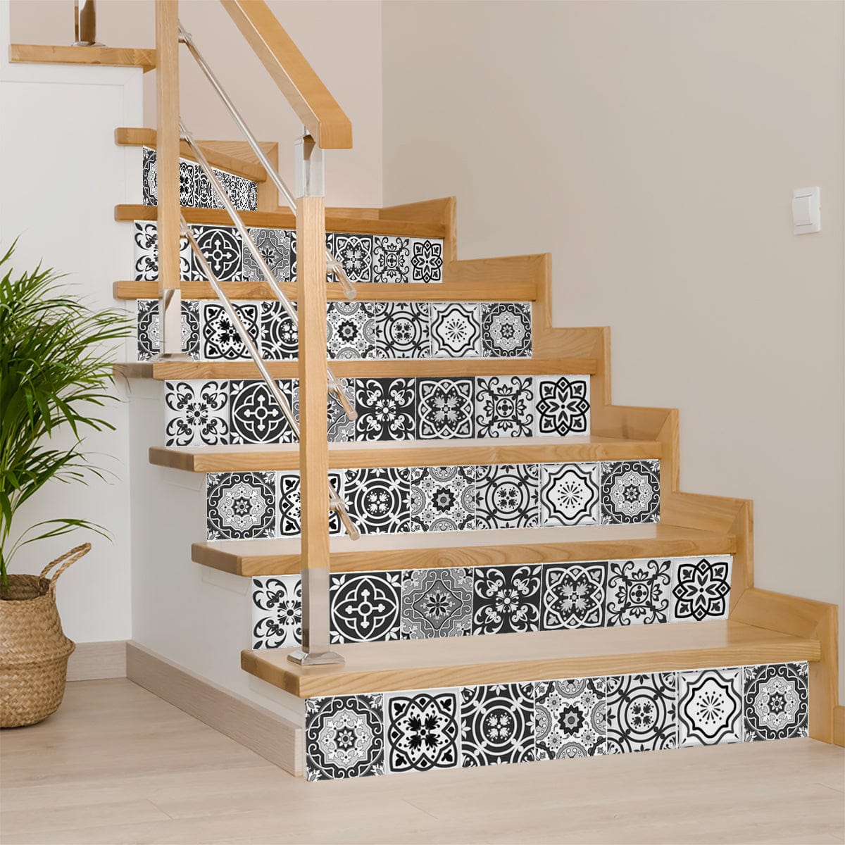 5" x 5" Shades of Grey Mosaic Peel and Stick Removable Tiles - Homeroots - Flyclothing LLC
