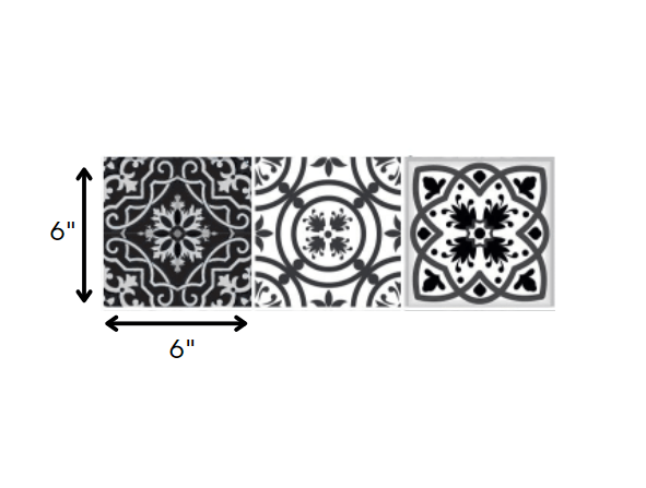 6" x 6" Shades of Grey Mosaic Peel and Stick Removable Tiles - Homeroots
