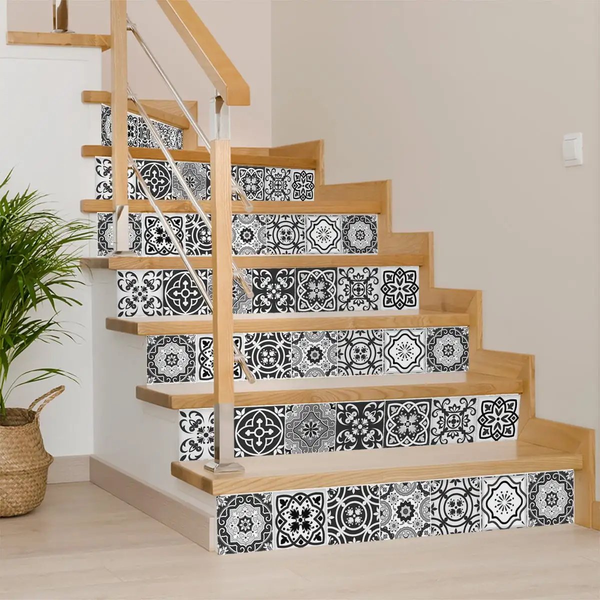 6" x 6" Shades of Grey Mosaic Peel and Stick Removable Tiles - Homeroots - Flyclothing LLC