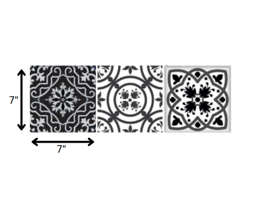 7" x 7" Shades of Grey Mosaic Peel and Stick Removable Tiles - Homeroots