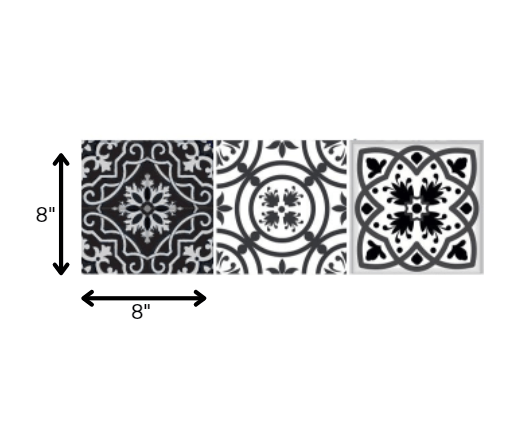 8" x 8" Shades of Grey Mosaic Peel and Stick Removable Tiles - Homeroots - Flyclothing LLC