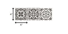 4" x 4" Wood Brown and White Mosaic Peel and Stick Removable Tiles - Homeroots