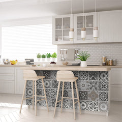 6" x 6" Wood Brown and White Mosaic Peel and Stick Removable Tiles - Homeroots