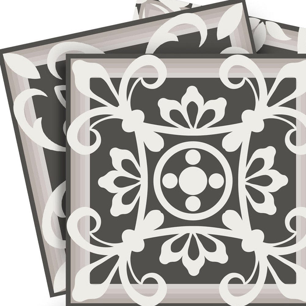 6" x 6" Wood Brown and White Mosaic Peel and Stick Removable Tiles - Homeroots - Flyclothing LLC