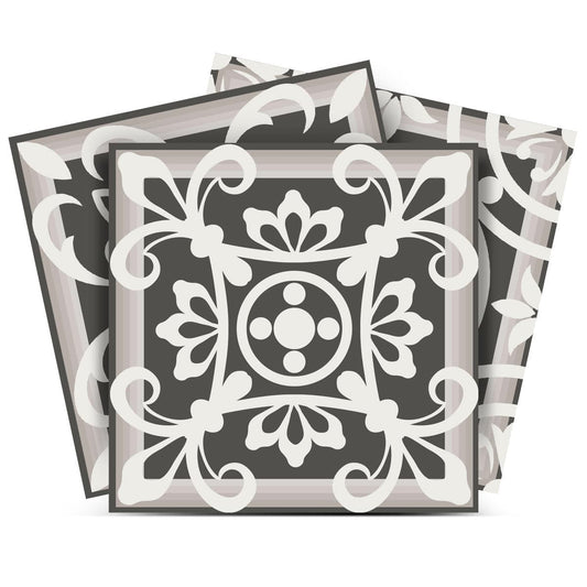 7" x 7" Wood Brown and White Mosaic Peel and Stick Removable Tiles - Homeroots