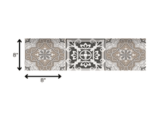 8" x 8" Wood Brown and White Mosaic Peel and Stick Removable Tiles - Homeroots