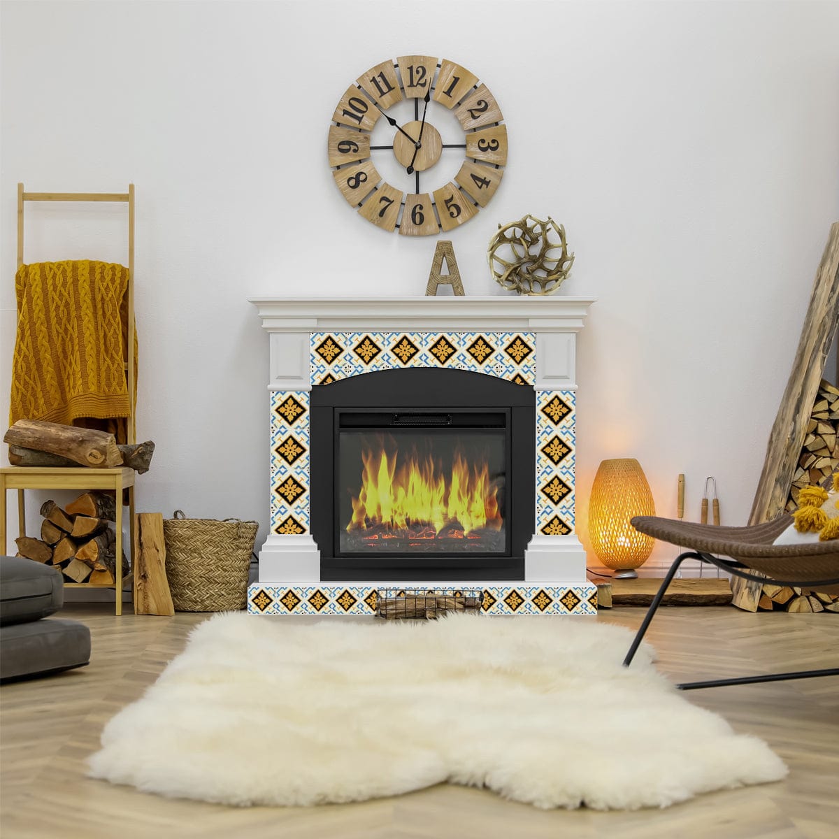 4" x 4" Gold Snowflake Peel and Stick Removable Tiles - Homeroots - Flyclothing LLC