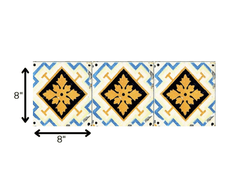 8" x 8" Gold Snowflake Peel and Stick Removable Tiles - Homeroots