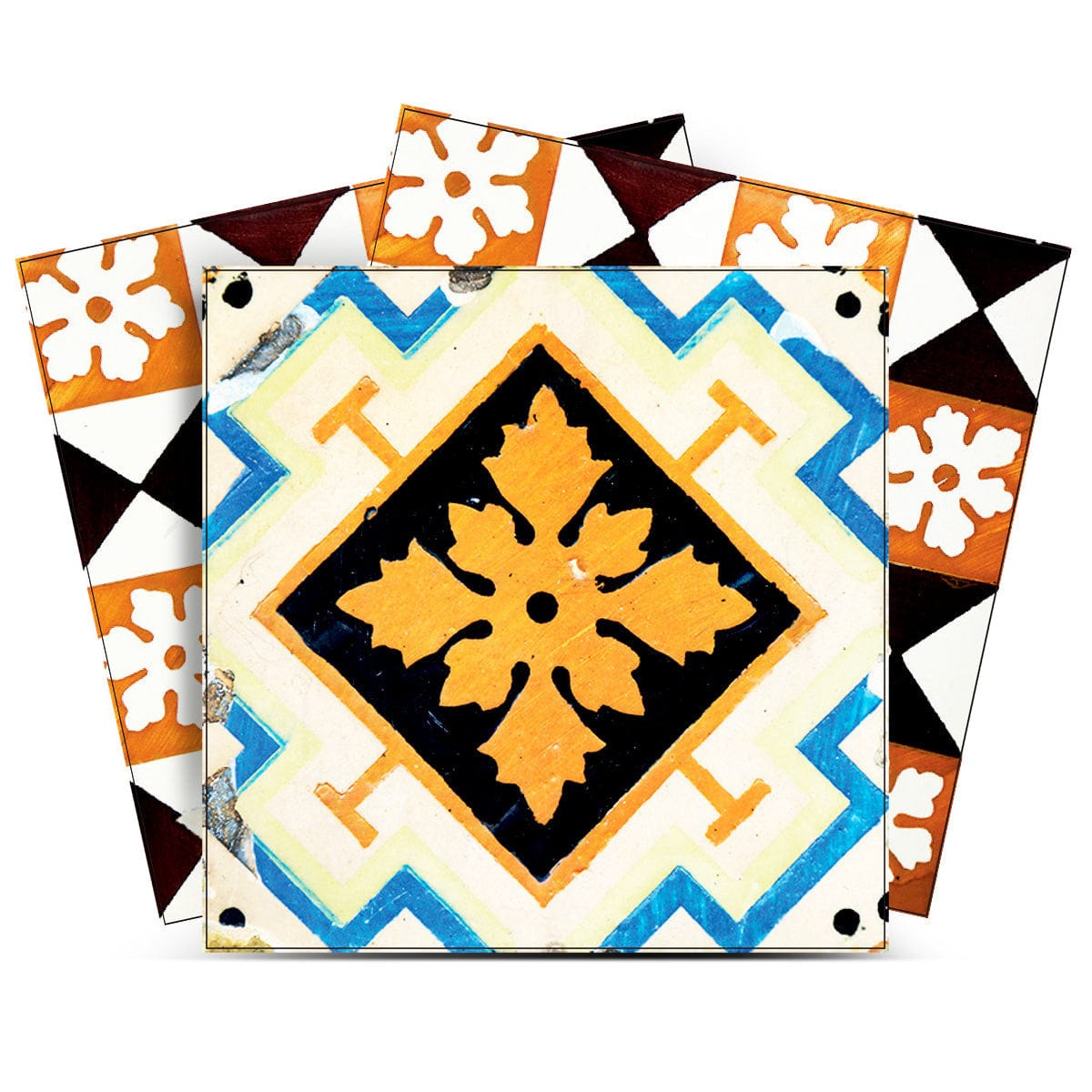 4" x 4" Snowflake and Diamond Peel and Stick Removable Tiles - Homeroots - Flyclothing LLC