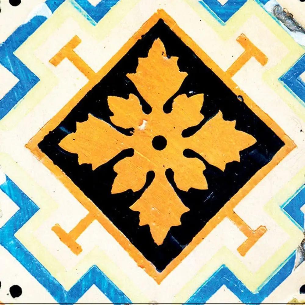 5" x 5" Snowflake and Diamond Peel and Stick Removable Tiles - Homeroots