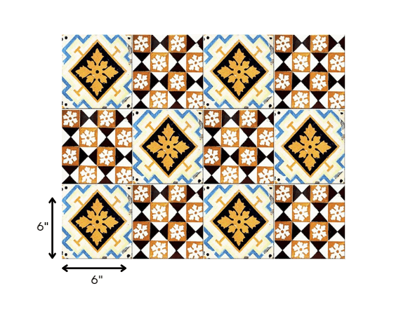 6" x 6" Snowflake and Diamond Peel and Stick Removable Tiles - Homeroots