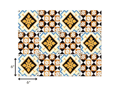 6" x 6" Snowflake and Diamond Peel and Stick Removable Tiles - Homeroots