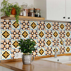 6" x 6" Snowflake and Diamond Peel and Stick Removable Tiles - Homeroots