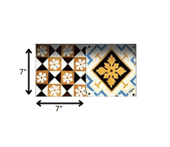 7" x 7" Snowflake and Diamond Peel and Stick Removable Tiles - Homeroots