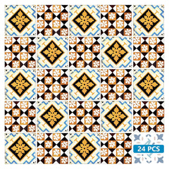7" x 7" Snowflake and Diamond Peel and Stick Removable Tiles - Homeroots