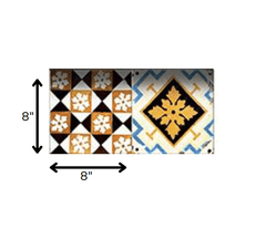 8" x 8" Snowflake and Diamond Peel and Stick Removable Tiles - Homeroots