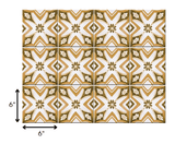 6" x 6" Papaya Peel and Stick Removable Tiles - Homeroots - Flyclothing LLC