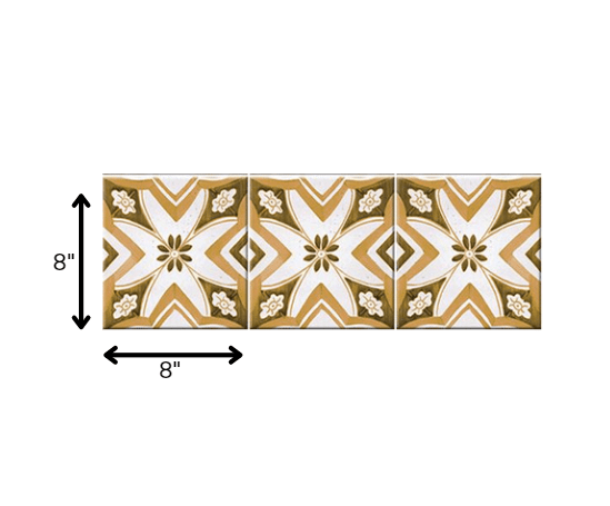 8" x 8" Papaya Peel and Stick Removable Tiles - Homeroots - Flyclothing LLC