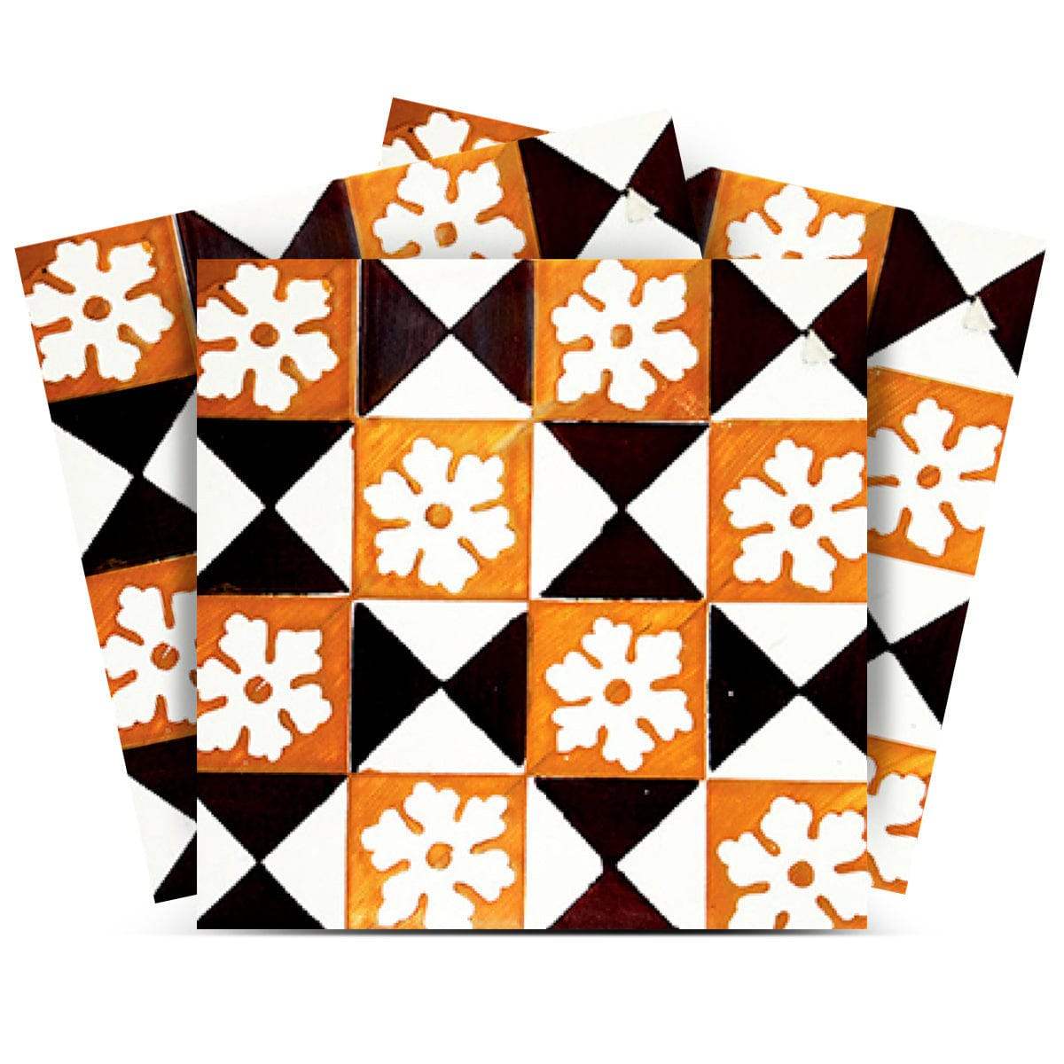 4" x 4" Mini Snowflakes and Squares Peel and Stick Removable Tiles - Homeroots - Flyclothing LLC