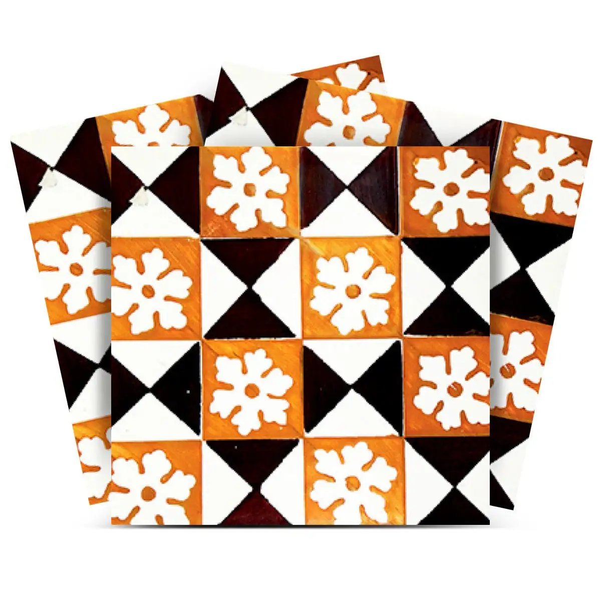4" x 4" Mini Snowflakes and Squares Peel and Stick Removable Tiles - Homeroots - Flyclothing LLC