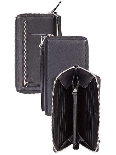 Scully Ladies leather zip around slim clutch with wrist strap - Scully Leather - Flyclothing LLC