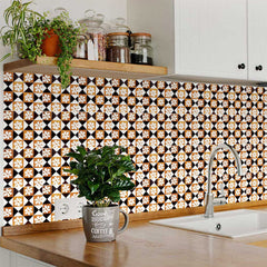 8" x 8" Mini Snowflakes and Squares Peel and Stick Removable Tiles - Homeroots