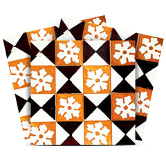 8" x 8" Mini Snowflakes and Squares Peel and Stick Removable Tiles - Homeroots