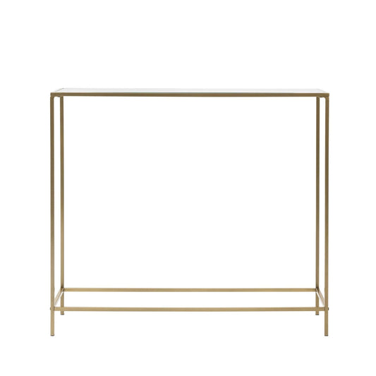 36" Clear and Gold Glass Console Table - Homeroots