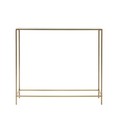 36" Clear and Gold Glass Console Table - Homeroots