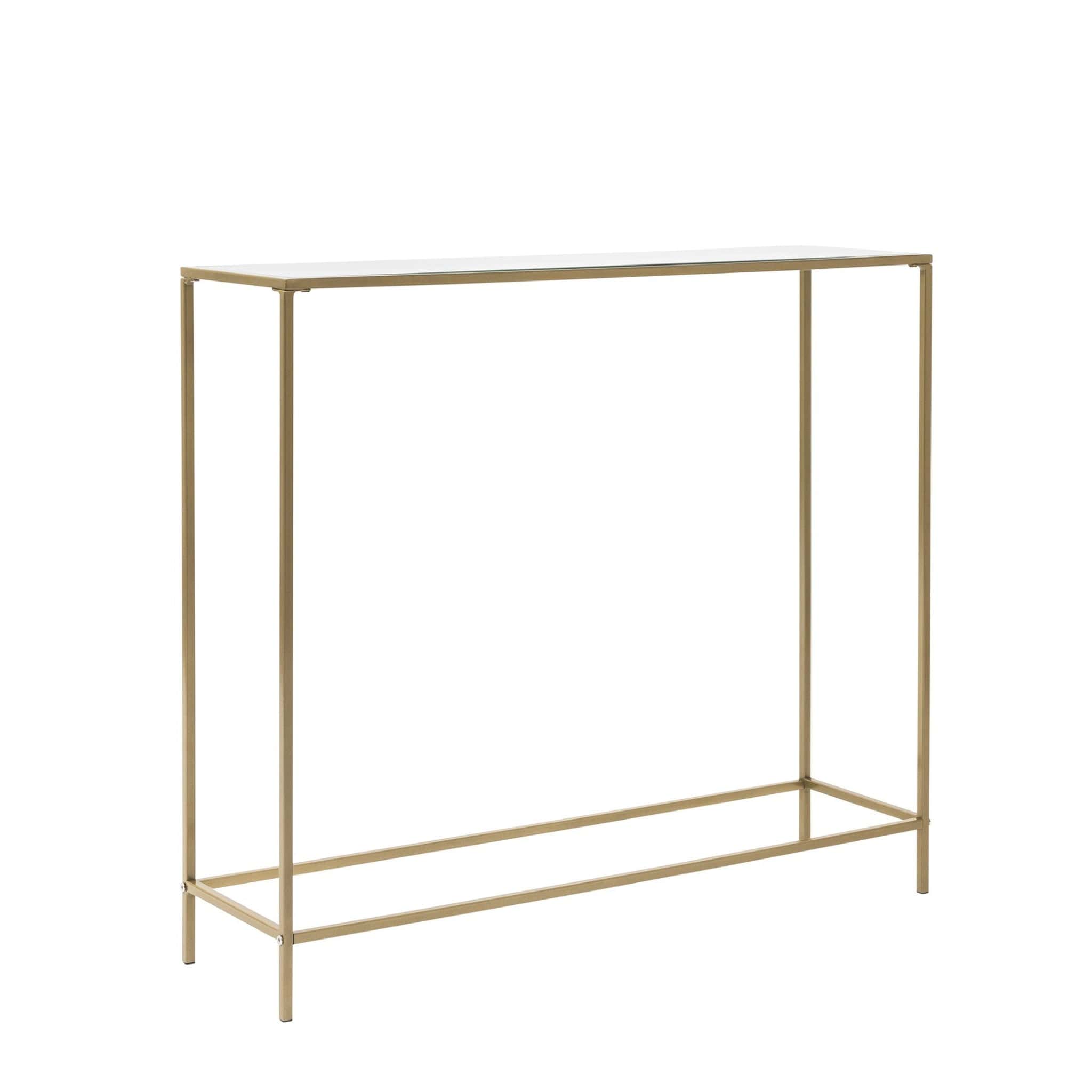 36" Clear and Gold Glass Console Table - Homeroots