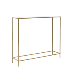 36" Clear and Gold Glass Console Table - Homeroots