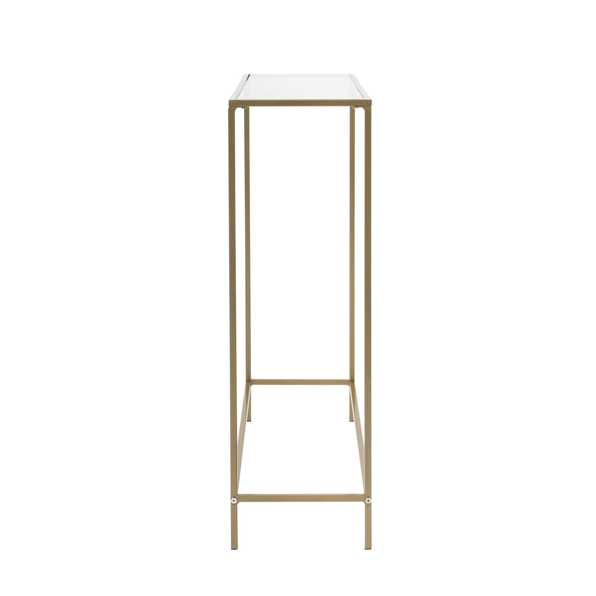 36" Clear and Gold Glass Console Table - Homeroots