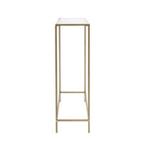 36" Clear and Gold Glass Console Table - Homeroots