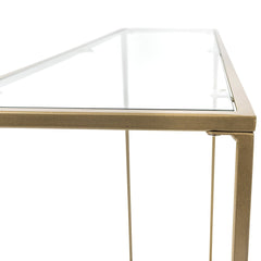 36" Clear and Gold Glass Console Table - Homeroots
