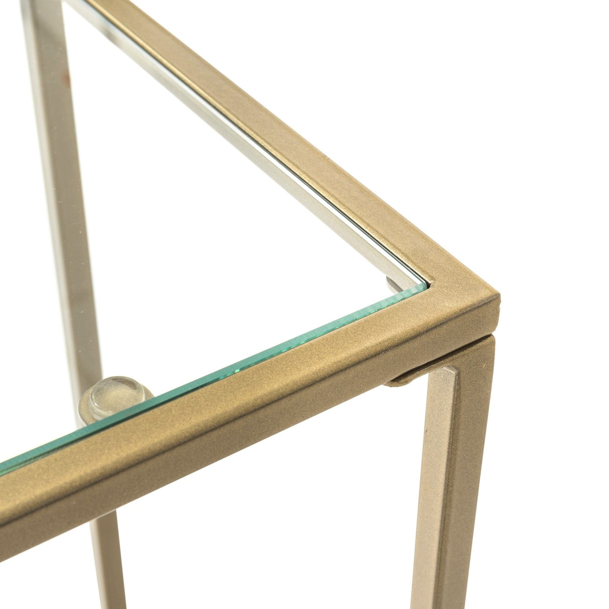 36" Clear and Gold Glass Console Table - Homeroots