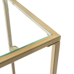 36" Clear and Gold Glass Console Table - Homeroots