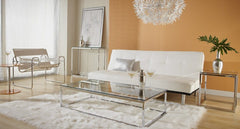 36" Clear and Silver Glass Sled Console Table - Homeroots