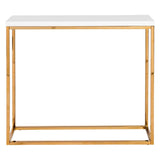 35" White and Gold Frame Console Table - Homeroots