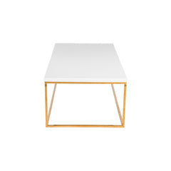 47" White And Gold Metal Coffee Table - Homeroots