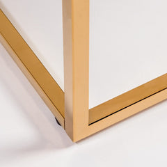 47" White And Gold Metal Coffee Table - Homeroots