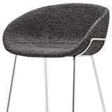 Set of Two 30" Black And Silver Steel Low Back Bar Height Bar Chairs - Homeroots - Flyclothing LLC