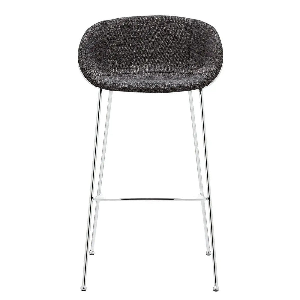 Set of Two 30" Black And Silver Steel Low Back Bar Height Bar Chairs - Homeroots - Flyclothing LLC